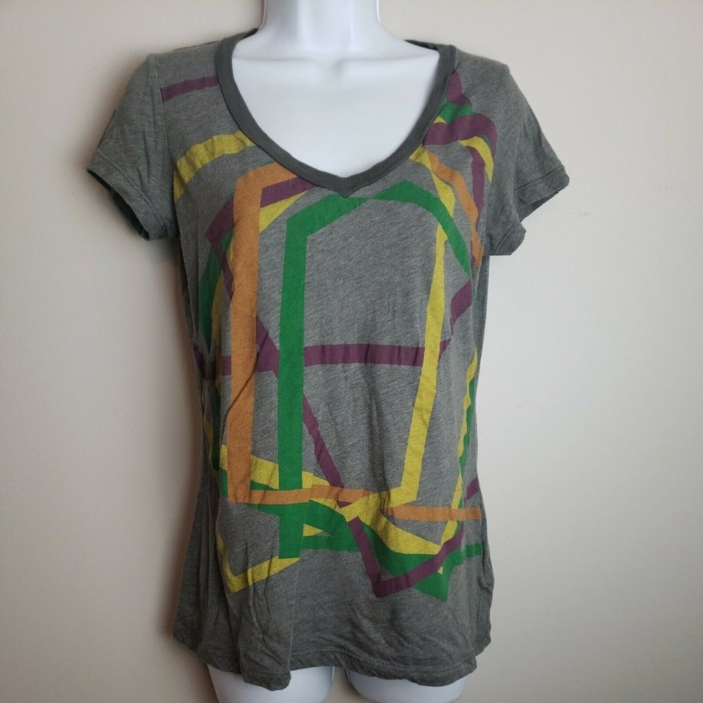 Twenty One Womens T-shirt Large V-neck multicolor